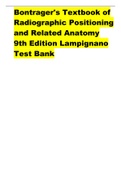Bontrager's Textbook of Radiographic Positioning and Related Anatomy 9th Edition Lampignano Test Bank ch07