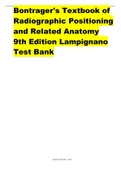 Bontrager's Textbook of Radiographic Positioning and Related Anatomy 9th Edition Lampignano Test Bank ch16