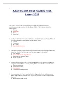 Exam (elaborations) Adult Health HESI Practice TEST 2021/2022UPDATED 