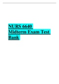 NURS 6640 Midterm Exam Test Bank 