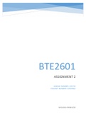 BTE2601 ASSIGNMENT 02 2022