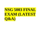NSG 5003 FINAL EXAM 2021/2022 (LATEST Q&A)