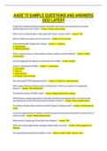 AADE COMPLETE BUNDLE SOLUTION QUESTIONS WITH CORRECT ANSWERS A GRADED