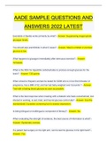 AADE SAMPLE QUESTIONS AND  ANSWERS 2022 LATEST
