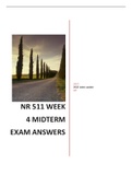 NR 511 Week 4 Midterm Exam Answers Latest 2022 Update Complete 100% correct
