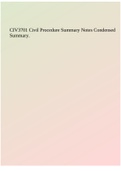 CIV3701 Civil Procedure Summary Notes Condensed Summary.