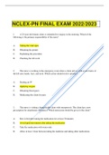NCLEX-PN  FINAL EXAM  2022&sol;2023 LATEST VERIFIED&period;