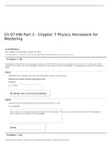 Ch 07 HW Part 2 - Chapter 7 Physics Homework for Mastering