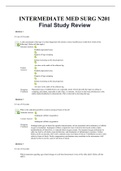 INTERMEDIATE MED SURG N201/ 201 Final Study Review