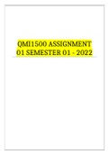  QMI1500 ASSIGNMENT 01 SEMESTER 01 - 2022