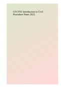 CIV3701 Introduction to Civil Procedure Notes 2022.
