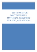 Contemporary Maternal-Newborn Nursing, 9e (Ladewig et al.) Test Bank..