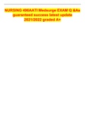 NURSING 496AATI Medsurge EXAM Q &As guaranteed success latest update 2021&sol;2022 graded A&plus;