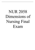 NUR 2058 Dimensions Of Nursing Final Exam