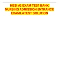 HESI A2 EXAM TEST BANK NURSING ADMISSION ENTRANCE EXAM LATEST SOLUTION