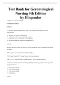 Test Bank for Gerontological Nursing 9th Edition by Eliopoulos