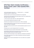 ETA Fiber Optic Installer Certification - Study Guide Latest  2022 Update&lpar;100&percnt; Verified&rpar;