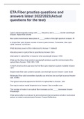 ETA Fiber practice questions and answers latest 2022&sol;2023&lpar;Actual questions for the test&rpar;