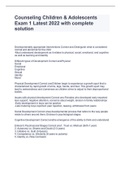 Counseling Children & Adolescents Exam 1 Latest 2022 with complete solution