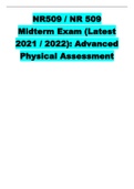 NR509 / NR 509 Midterm Exam (Latest 2021 / 2022): Advanced Physical Assessment 