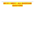 NR 511 &sol; NR511 - ALL QUIZ&sol;EXAM QUESTIONS
