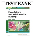TEST BANK FOR FOUNDATIONS AND ADULT HEALTH NURSING, 8TH EDITION BY KIM COOPER AND KELLY GOSNELL ISBN
