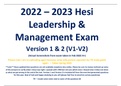 2022 - 2023 Hesi Leadership Exit Exam V1 & V2 TB Guide (Brand New!!) A++ All Q&As Included!!