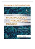 Pharmacology for the Primary Care Provider: Test Bank: NR 508 Advanced Pharmacology (Full Test Bank 1-15 Units/chapter 1-73) Chamberlain College of Nursing