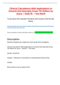 Clinical Calculations With Applications to General and Specialty Areas 7th Edition Kee Test Bank&period;