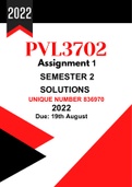 PVL3702 Assignment ANSWERS  01 | Sem 2 for 2022 | UNIQUE NUMBER 836970 -DUE 19TH August 2022