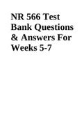 NR 566 Test Bank Questions & Answers For Weeks 5-7