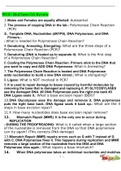 WGU BioChem OA Review questions and answers with complete solutions