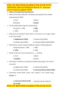 NCM 105 MIDTERM EXAMINATION EXAM WITH ANSWERS AND RATIONALEs Rated A&plus; Assured success latest update 2022