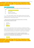 NURSING 1234 500 Page NCLEX Exam Questions And Answers Attained Grade A+ Guaranteed Success Latest Update 2022/2023 