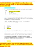 NURSING 1234 500 Page NCLEX Exam Questions And Answers Attained Grade A&plus; Guaranteed Success Latest Update 2022&sol;2023 