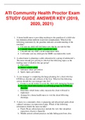 NUR 2832 Ati community health proctor exam study guide answer key 2020-202