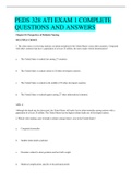 PEDS 328 ATI EXAM 1 COMPLETE QUESTIONS AND ANSWERS