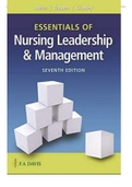 Weiss Essentials of Nursing Leadership and Management 7th Edition Test Bank