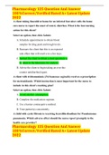 Pharmacology 125 Question And Answer 100%Correct/Verified Rated A+ Latest Update 2022