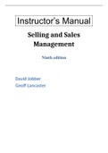 Selling and Sales Management, Jobber - Downloadable Solutions Manual (Revised)