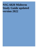 NSG 6020 Midterm Exam Study Guide updated version 2022.