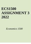 ECS1500 Economics ASSIGNMENT 3 2022.