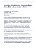 Certified Rehabilitation Counselor Exam Prep 2022 with complete solution