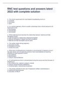 RNC test questions and answers latest 2022 with complete solution