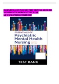 Essentials of Psychiatric Mental Health Nursing 8th Edition Morgan Test Bank (Contains all 32 chapters, Easy to read and Print)