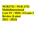 NUR2755 / NUR 2755 Multidimensional Care IV / MDC 4 Exam 3 Review (Latest 2022 / 2023) Rasmussen | NUR2755 / NUR 2755 Final Exam : Multidimensional Care IV / MDC 4 | NUR2755 / NUR 2755 Final Exam (Latest 2021 / 2022)