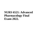 NURS 6521: Advanced Pharmacology Final Exam 2022