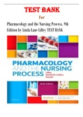 Pharmacology and the Nursing Process, 9th Edition by Linda Lane Lilley TEST BANK 