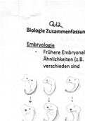 Biologie Zusammenfassung Test (Embryologie & Molekularbiologie)