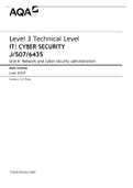 AQA Level 3 Technical Level IT: CYBER SECURITY J/507/6435 Unit 6 Network and cyber security administration Mark scheme